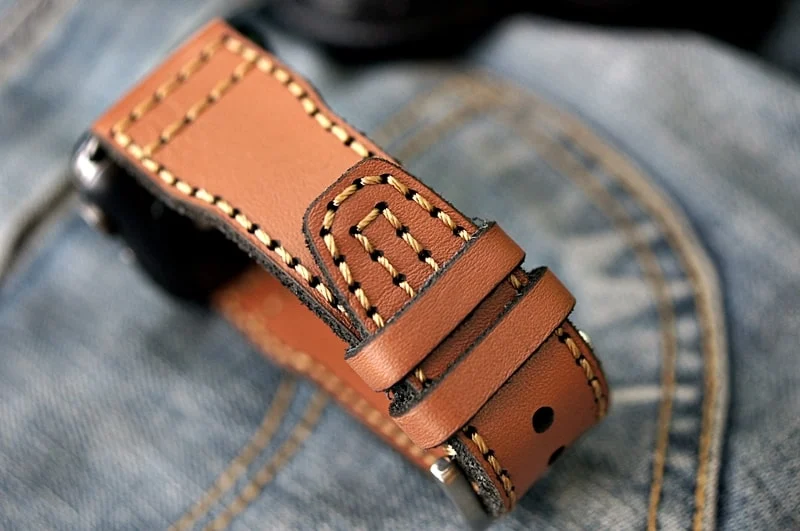 AWBF52-D60 handgefertigt Vintage Leder Uhrenarmband incl. Lugs Adapter für Apple Watch (oder Apple Watch Sport) 42mm oder 38mm – Bild 5
